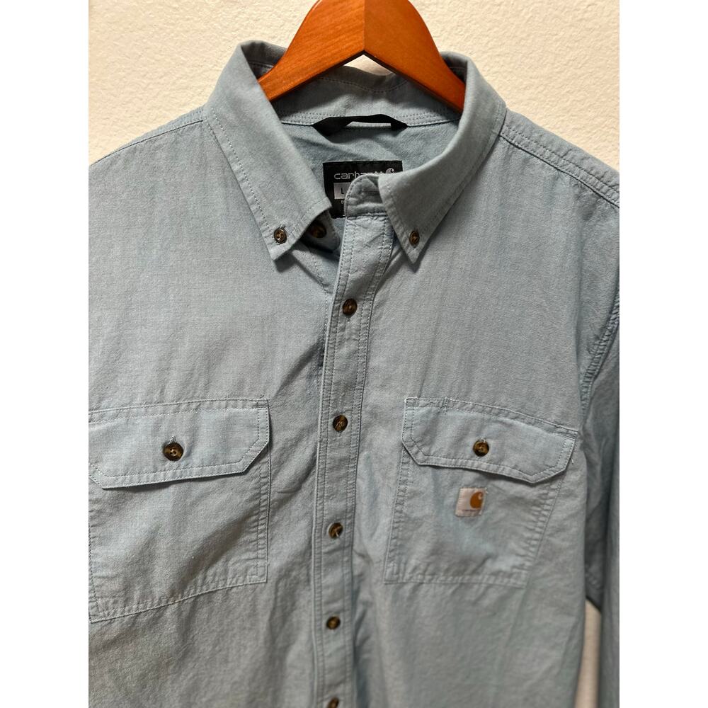 Carhartt Men's Fort Loose Fit Long Sleeve Chambray Shirt, Size Large - Picture 3 of 7